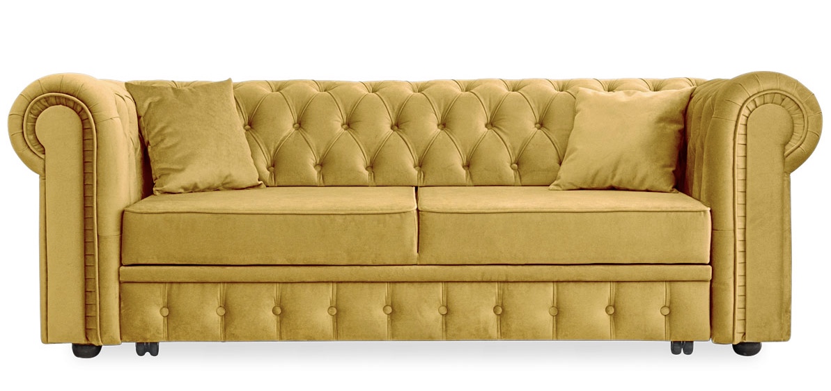 Диван Честер Люкс 3-х местный Желтый