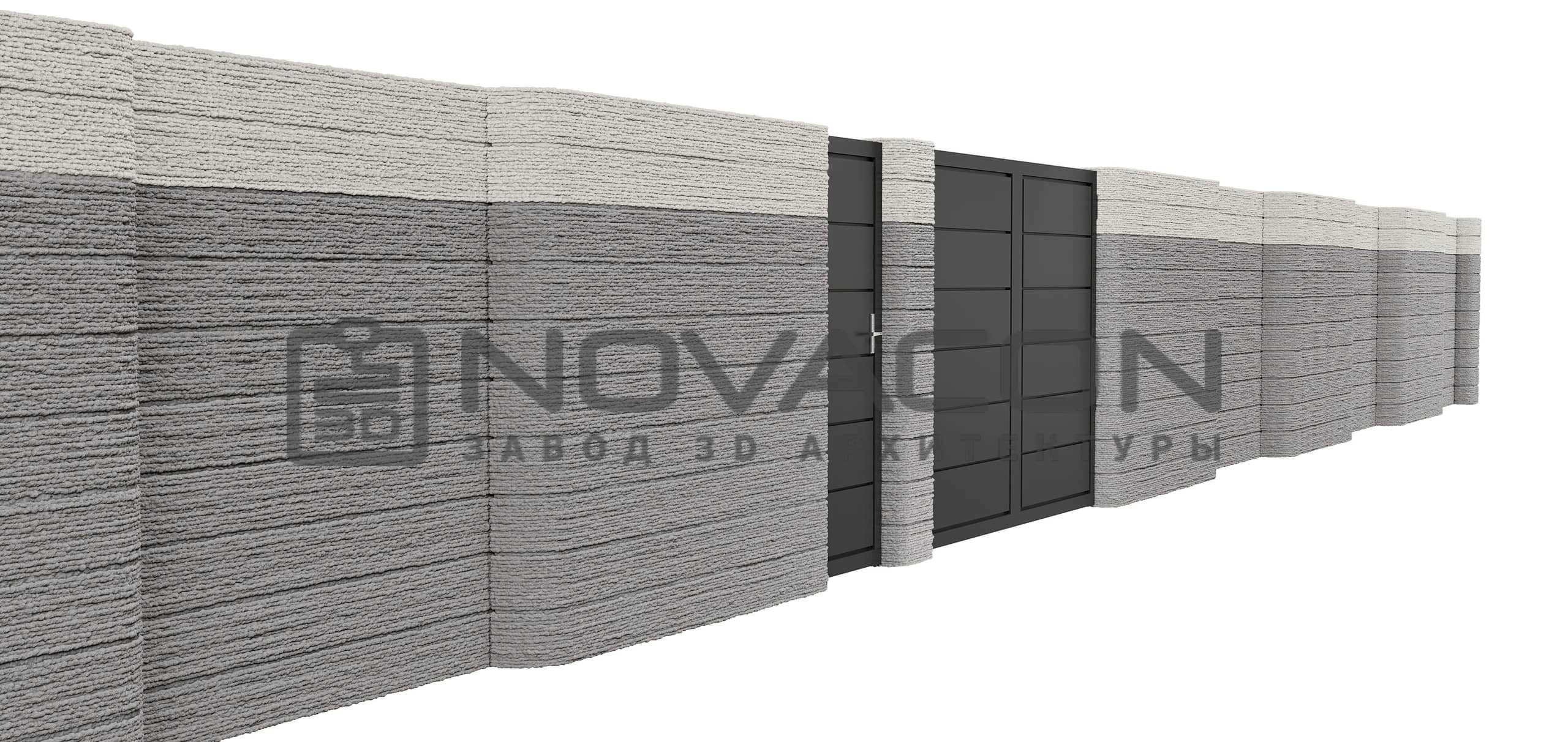 бетонный забор секционный